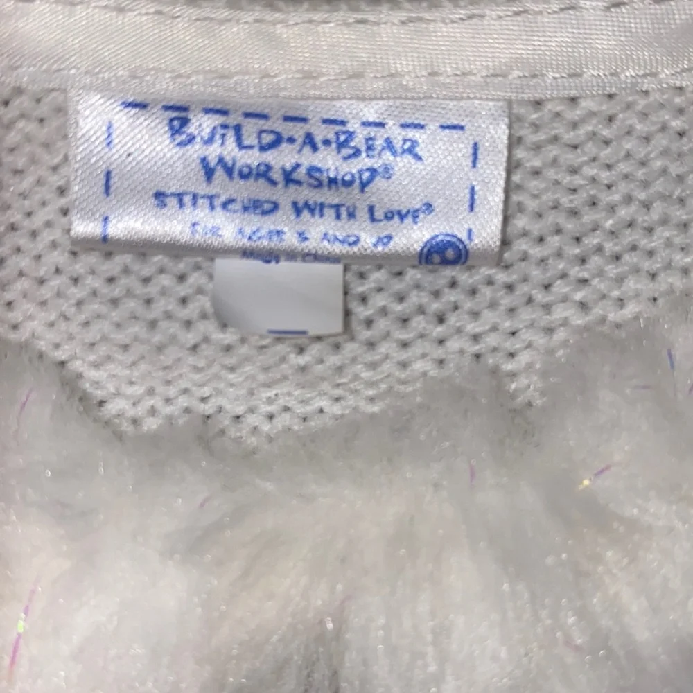 Build-A-Bear fur collar sequin cardigan sweater & white glittery silver skirt​​ - Picture 10 of 12